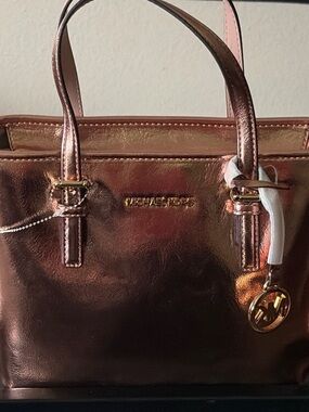 Michael Kors Metallic Rose Gold Satchel